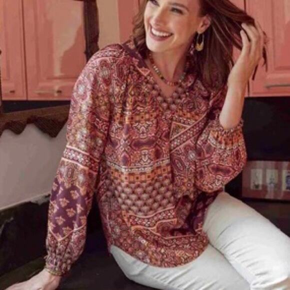 NWT Democracy Petite Multi-Print Top Size Petite Small - Picture 4 of 14